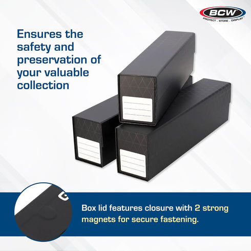 BCW QuickFold Card Boxes for Sleeved Cards, 6 Pack, Magnetic Closure Storage Box for 500 to 1200 Cards