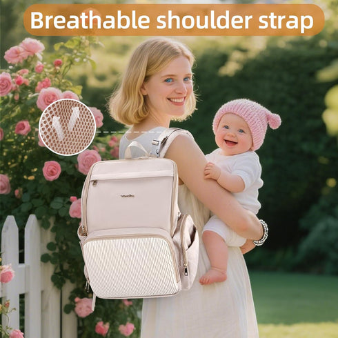 vosmles Backpack Backpack Stylish Baby Diaper Bag, Baby Bag with Changing Pad, Pacifier Case& Stroller Straps, Large
