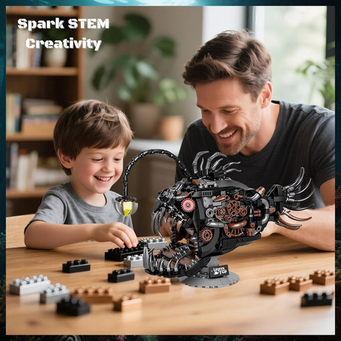 Set 8-14+, Adults(1038+Pieces) Mechanical Angler Fish Building Block - STEM Toys for Boys & Girls Deep Sea Ocean