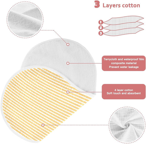 decor gift 4 Pack 22x11in Cotton Burp Cloths Large Good Absorbent? Orange and White Stripes Feeding Cloth for Gender