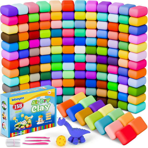 Ixiaoyoo Air Dry Clay for Kids, 158 Colors Modeling Clay Kit, DIY