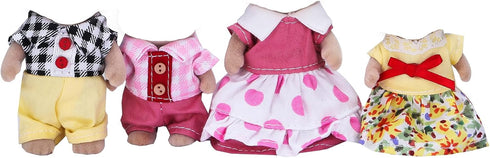 E-TING Family Set, Sweet Mother-Daughter Cool Father-Son Family Dress Up Set for 3-Inch and 2.25-inch Figure Town Series