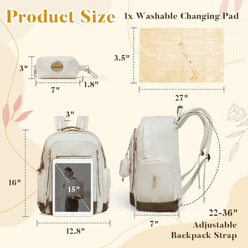 Backpack Mommy Backpack 16 miss fong Diaper Bag - Baby Diaper Bag Bag Diaper with Pockets Large Capacity Travel Diaper