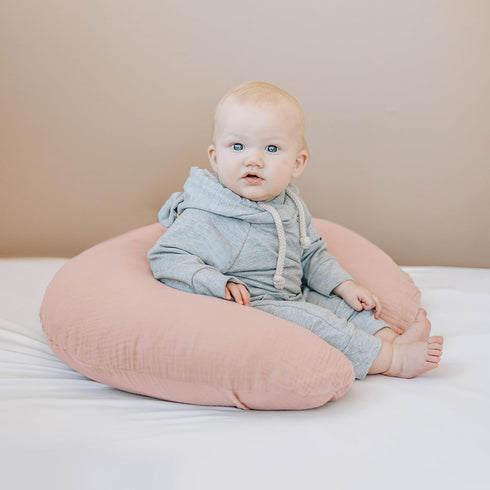 2-Pack Konssy Muslin Nursing Pillow Covers, Soft & Adorable Nursing Covers for Breastfeeding Pillows, Slipcovers