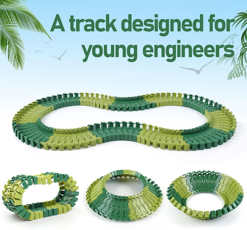 96 3 4 5 6 7, GIAT Pcs Dinosaur Car Track Expansion Kit Birthday Gift for Boys & Kids Ages Compatible with Most Dino