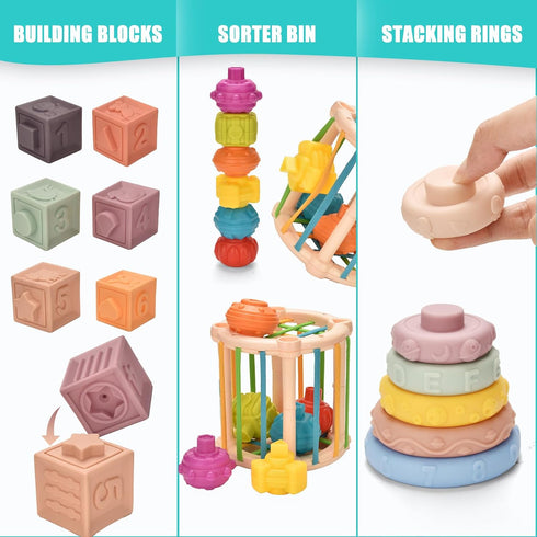 Majabike 6 12 9 1 1-3 Baby Toys to Months in Montessori Teething Toys Sorting Sensory Educational Learning Gift