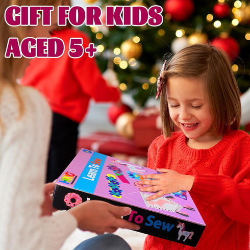 HKKYO Sewing Kit for Kids, Craft Kits for Ages 4-12, My First Sewing Kits with 7 Sew Projects for Girls and Boys