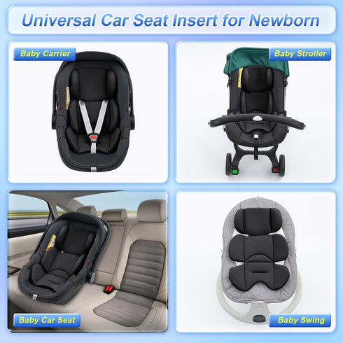 Infant Car Seat Insert for Doona, Ultra-Thick Baby Car Seat Head Support, Breathable Mesh Baby Car Seat Cushion