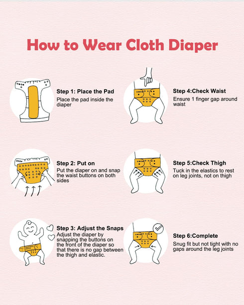 6 Pack Babygoal Cloth Diaper Covers