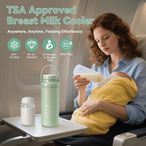 22oz 360 24 2pcs Portable Breast Milk Cooler Bottle - Capacity Breastmilk Chiller for Travel Mom, Cooling Keeps Milk