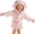 Ultra Absorbent Pink Dog Hooded Bathrobe for Girls - Terry Cotton