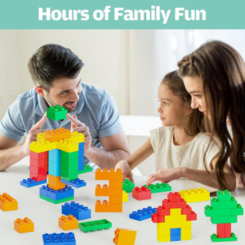 Anpcso 2-5 116-piece Set, Building Blocks for Toddlers Including Dinosaurs Cars, Large Classic Building Bricks