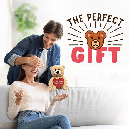 Zamnnn Shawty U Hella Fine - 10" Teddy Bear & Gift Bag, Funny Stuffed Animal Plush Gift for Girlfriend, Boyfriend