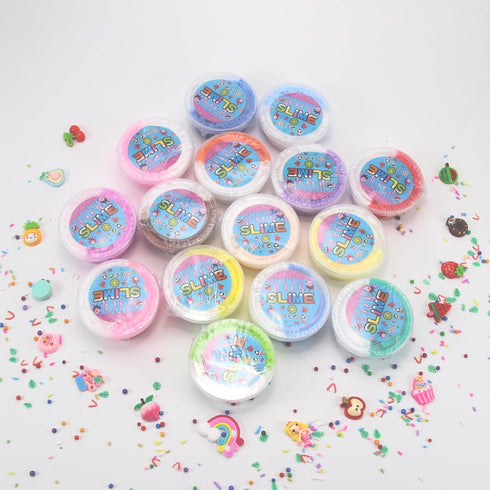 15 Pack Two-Toned Butter Slime Kit for Girls, Super Soft Non-Sticky Toy, DIY Educational Slime Toys