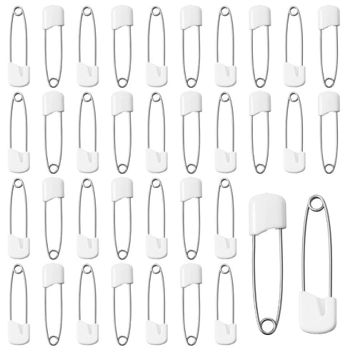 Xinjoduz 100 Pieces Diaper Pins for Cloth Diapers, 1.6 Inch Plastic Head Baby