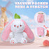 MIAODAM Easter Bunny Stuffed Animal, Plush Strawberry and Carrot Bunny Toy for Baby (Strawberry Rabbit, 10inch)