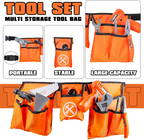 Set 4-6 Set TOY Life Kids Tool for Boy Ages with Belt, Toddler Tool with Drill, Kids Construction Toys, Learning Kit