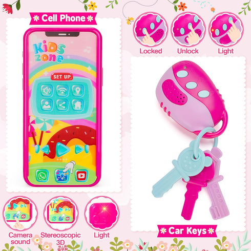 3+ 3+ Officygnet Play Purse Toy for Girls Years Old, Toddler Purse Girl Toys with Pretend Makeup Kit, Pretend Princess