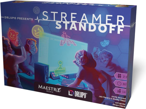 Streamer Standoff Strategy Board Game, Create Content, Build Your Channel, Race to 20M Subscribers, 2-5 Players