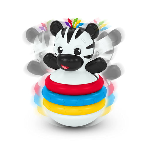 Baby Einstein Stack & Wobble Zen Teether Toy, BPA Free, for Infants 3 Months and Up, Cause and Effect Learning