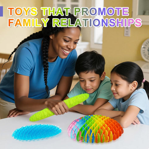 Yisryerow 3-Pack Fidget Worm Toy | Sensory Toys for Adults & Kids with Autism ADHD | Quiet Desk Fidgets | Anxiety