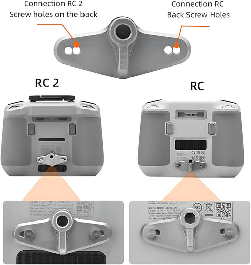RC2 Bike Mount Adapter for DJI Air 3/Mini 4 Pro/Mini 3/Mini 3 Pro with Screen Remote, Not for RC N1/RC Pro