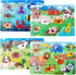 Peg Puzzle Set of 4 (32 pcs), Wooden Knob Puzzles for Toddlers