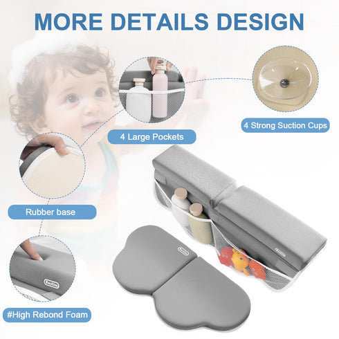 Elbow Set Roslim Bath Kneeler and Rest Pad - Quick Dry Soft Bath Mat Bundle - Non-Slip Durable Foam Kneeling Pads
