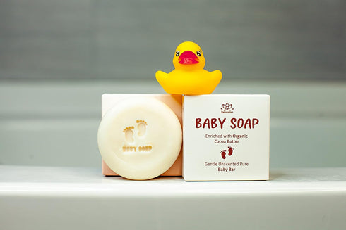 4 (Set 3) Organic Unscented Baby Soap Bar - Simple Ingredients - ORGANIC Coconut, Olive, Castor Oil, and Moisturizing