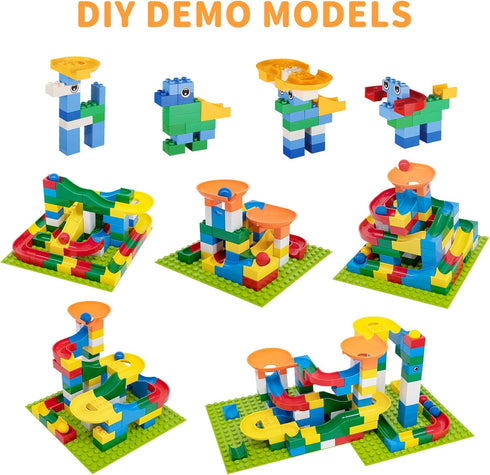 Marble Run Race Track, 176 Pcs for Kids 4-8, Classic Building Blocks, STEM Learning Toys for Boys Girls 3-8+