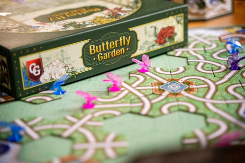 2-4 14+ 30 Capstone Games Butterfly Garden Board Game for Players - Tile Laying Nature and Butterfly Themed Strategy