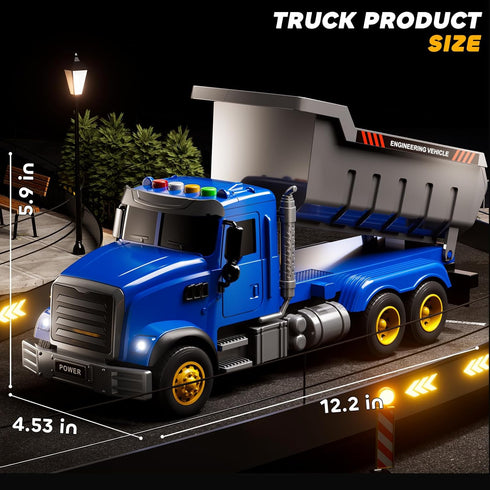 3-5 Playset 3 4 5 6 7 8 JUKUDAHU Toddler Trucks Toys for Boys Years Old, Dump Truck with Lights and Sound, Kids