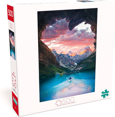 Buffalo Games - Follow Your Heart - 500 Piece Jigsaw Puzzle, Blue, Brown, Orange, Pink, 21.25"L X 15"W