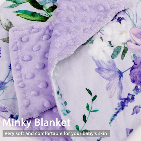 Baby Blankets for Girls Boys - Soft Plush Minky Blanket 30"x40" with Double Layer Dotted Backing for Toddler Newborn