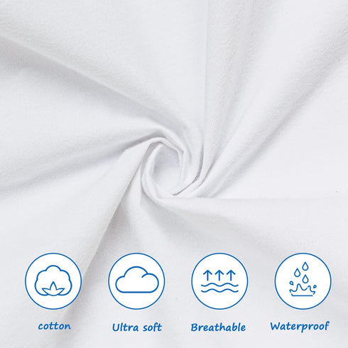 Pack 2 Pack 38"x 25", Pack and Play Sheets Waterproof, Cotton Mini Crib Sheets Compatible with Graco n Play, Dream on