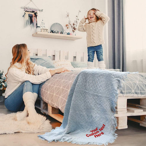 Fastasticdeals Nursery Bedding Baby Blankets for Boys & Girls Custom Personalized Text Name Cotton