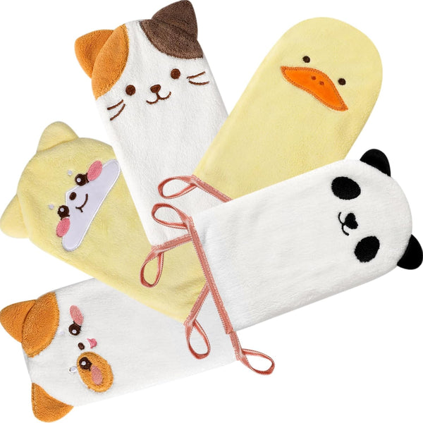 PHOGARY 5-Pack Microfiber Body Wash Mitts, 4.59 inch Super Absorbent & Soft Face
