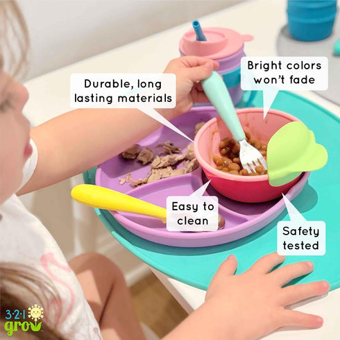 Easy Scoop & Hold Bowl Set - Silicone Bowls for Babies, Toddlers, Kids, Set of 2 Bowls | 6 mo+ | Dishwasher and