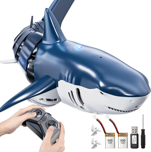 2.4Ghz 6 7 8 1:18 JUKUDAHU Remote Control Shark Toys for Kids Years Old, Scale High Simulation Shark for Pool, Bath