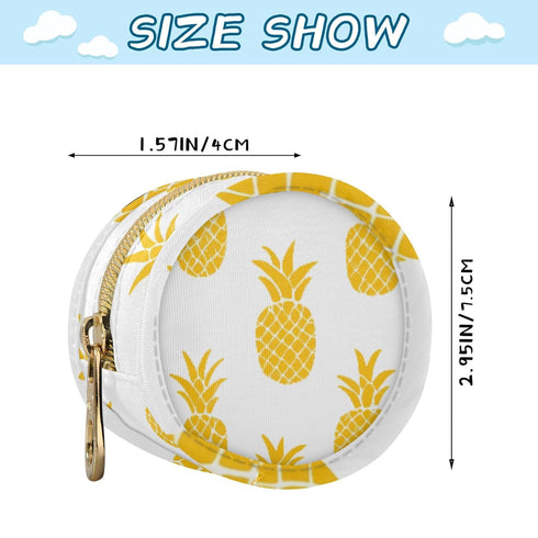 PYBUG Pineapple Round Pacifier Storage Case, Polyester & TPU Lined with Hook Buckle, Pacifier Container Box for Baby