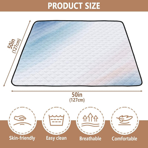 Caihoyu 50'' 50'' Watercolor Wash Writing Board Pattern Cute Foldable Baby Playmat for Indoor Outdoor Washable Activity