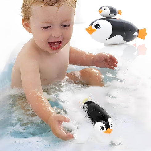 Battery Operated Swimming Penguin, Waterproof Bath Tub Pool Toy for Kids, Fun Indoor & Outdoor Companion