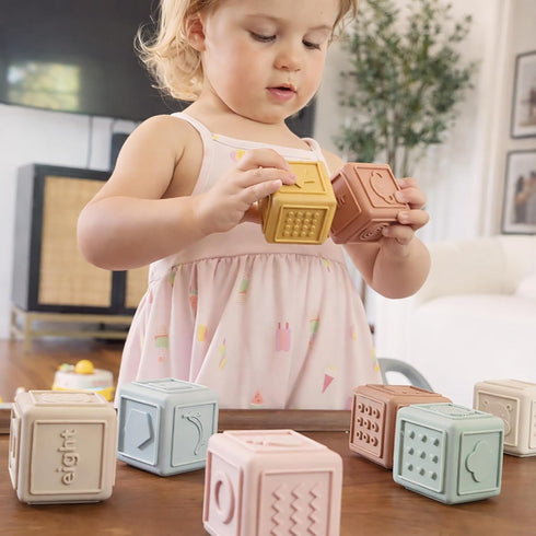 8 Baby Blocks Stacking for Babies Silicone Soft Building Blocks Teethers Montessori Toys for Babies Education Toys