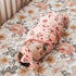 DRESHOW BQUBO Baby Girl Newborn Floral Receiving Blankets with Bow Hat, Wooden Birth Announcement Card Set