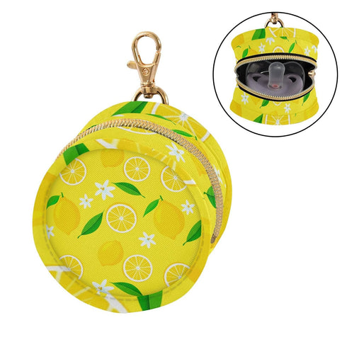 Lemons Round Pacifier Storage Case with Zipper, Portable Pacifier Case for Travel, Diaper Bag & Purse, Pacifier