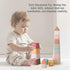 Baby Stacking Cups Toy, Silicone Stacking Tower, Silicone Soft Teething Toy Educational Baby Toys, Baby Building Toys Blocks, 6 Months+, 8 Pcs Set-Gentle