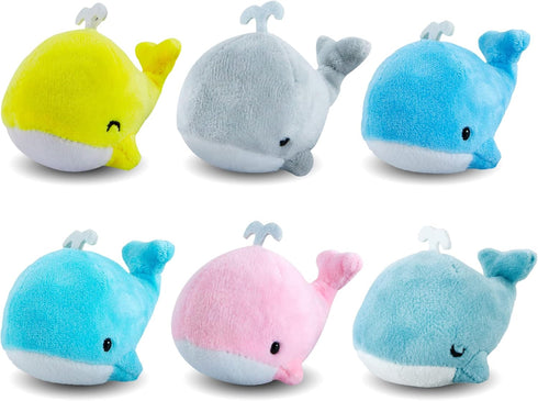 Whale Plush Toy Set BB Funhouse 6 Packs Soft Easter Animal Stuffed Plush Key Chain Set for Kids, 3.14inch
