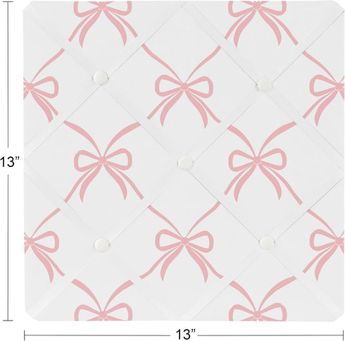 Sweet Jojo Designs Fabric Bulletin Board (Pink Bows) for Girls, Picture & Memo Photo Display for Nursery/Bedroom