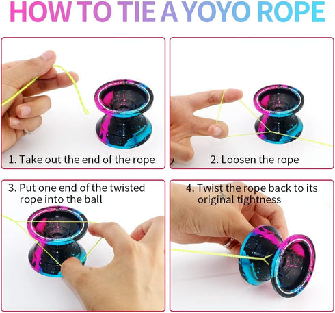 WATIEOBOO Responsive & Unresponsive Yoyo, Kids 8-12 & Adults Pro Metal Trick Yo-yo with Bearing Kit and Case