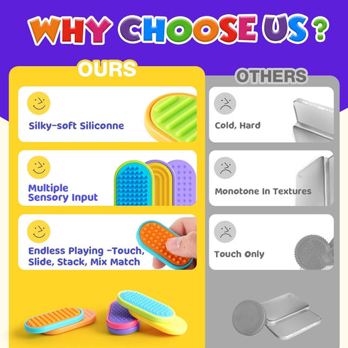 Sensory Fidget Magnet Toys for Kids: Silicone Magnetic Sliders Stress Fidgets for Autism, Stress Small Fidget Toys